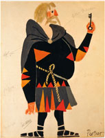 Mario Prassinos, maquette de costume pour le portier du Macbeth de Shakespeare